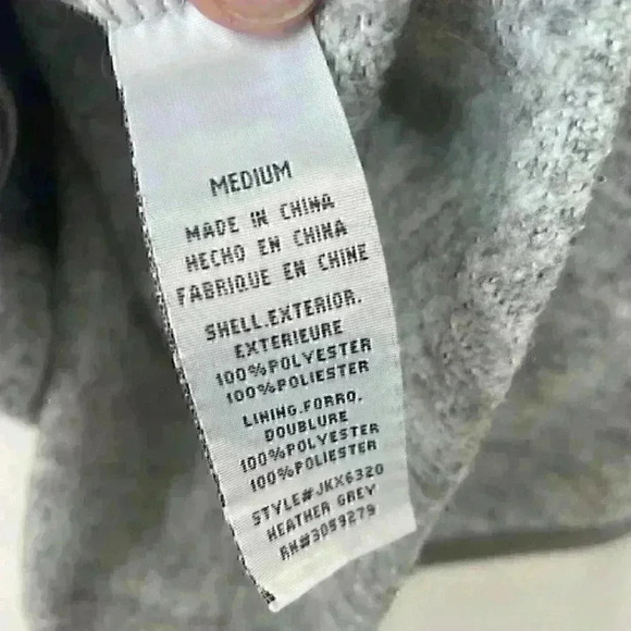 Thread & Supply Womens M Hooded LS 1/4 Button Pullover Heather Gray Pockets - Picture 13 of 13